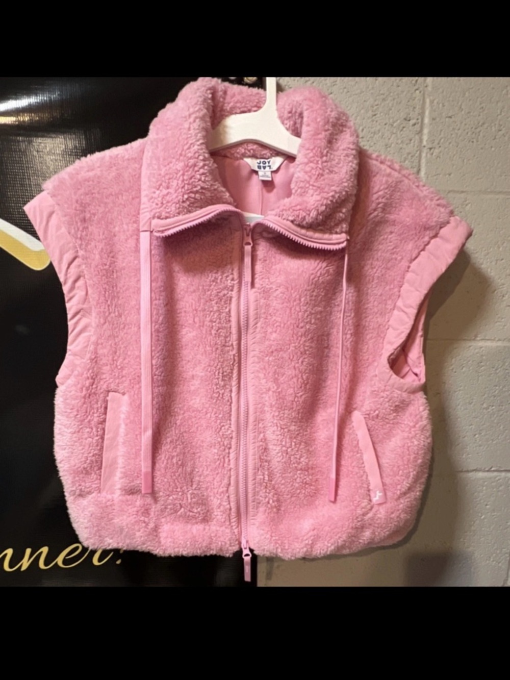 JoyLab Women’s Pastel Pink Sherpa Zip Vest